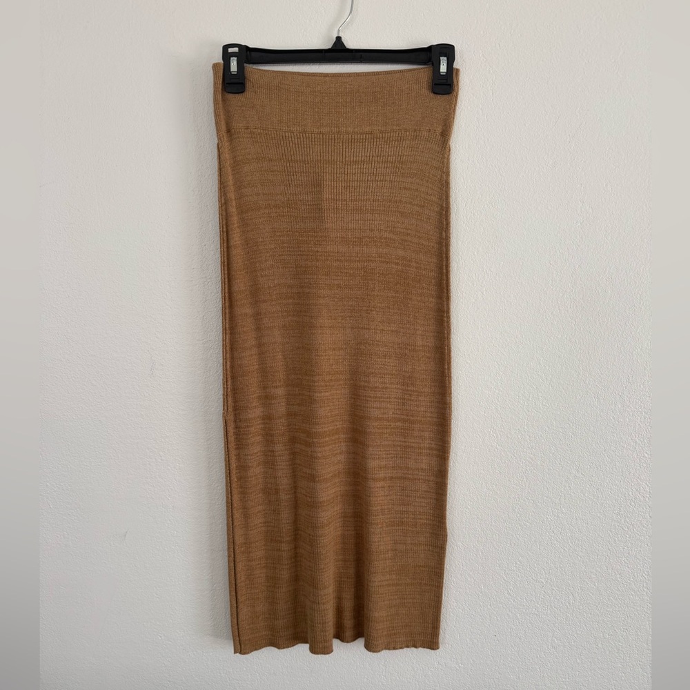 Free People Knit Maxi Skirt Brown/Tan